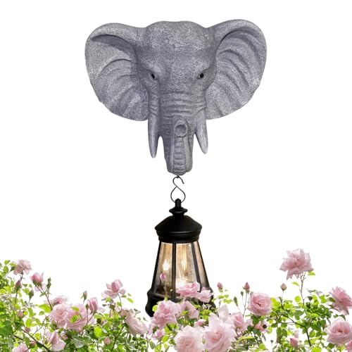 Tuxxjzm Faroles solares para exteriores, decoración de elefante, luces solares de resina, lindas luces decorativas, estatuas de patio, decoraciones exteriores para patio, césped, patio, balcón