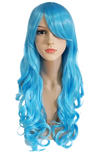 ANOTHERME Another Me Wig Women’s Long Big Wavy Hair 25 Inches Light Ice Blue Ultra Soft Heat Resistant Fiber Party Cosplay Accessories