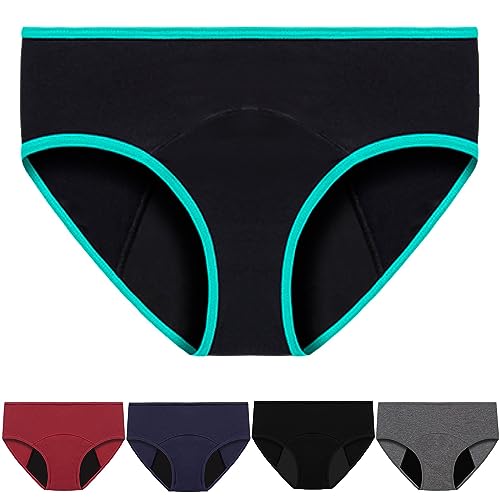 Bragas Menstruales Mujer Conjunto De Piezas De Pantalones Fisiológicos Conservadores De Cintura A De De Tamaño De Color Sólido para Mujer Ropa Interior Femenino (Blue, XL)