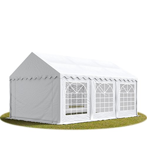 TOOLPORT Tente de réception/Barnum 4x6 m - Bâche difficilement Inflammable Blanc PVC 700 N Economy