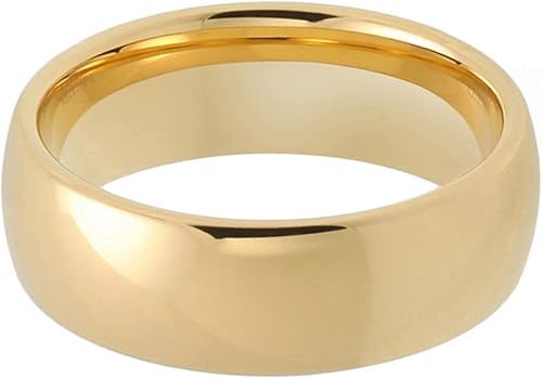 Miniatura 2 de TUTISS 3mm 4mm 5mm 6mm 7mm 8mm 10mm Gold Tungsten Rings for Men Women Engagement Wedding Bands Domed Polished Comfort Fit