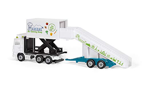 siku 6312, Flughafenset, Metall/Kunststoff, Weiß, Inkl. Verkehrsflugzeug, Catering-Fahrzeug, Anhänger mit Fluggasttreppe… – Bild 5