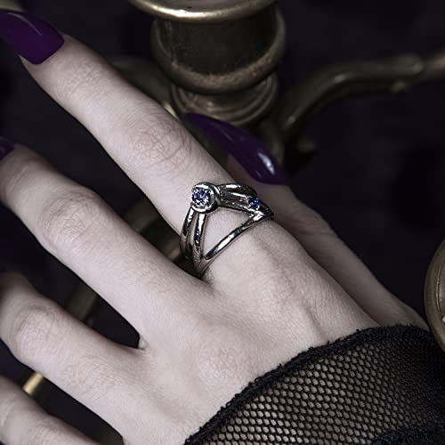 Comet Ring By Rogue+Wolf Silver Engagement Promise Crystal Wedding Rings For Women, Gothic Witch Y2K Jewelry Emo Goth Accessories, Cool Stackable Boho Alt Cute Aesthetics For Teen Girls, Punk Grunge Anime Indie Dainty Stainless Steel Witchy Gifts (Us9) #TOP3