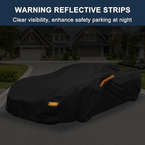 Image of X AUTOHAUX Car Cover for Chevrolet Corvette C8 Aluminum Film Outdoor Waterproof Sun Rain Snow Hail Protection with Driver Door Zipper