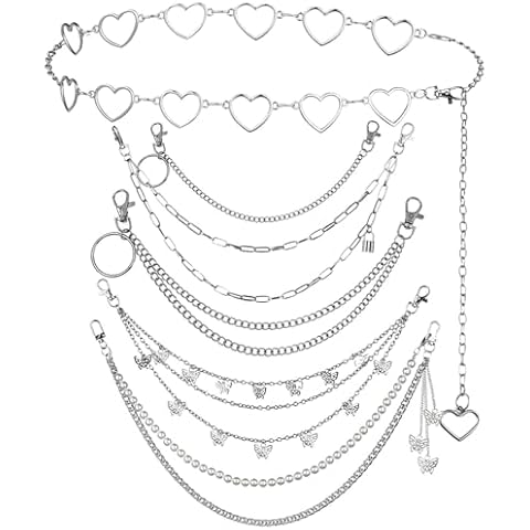 DKDDSSS Adjustable Silver Belly Chain Set Cover