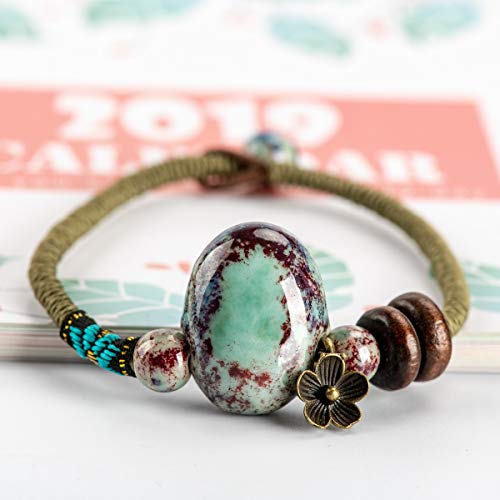 BSNOVT 1 pulseira de pedra cerâmica chinesa original sorte Boho joia de cerâmica para mulheres Drop