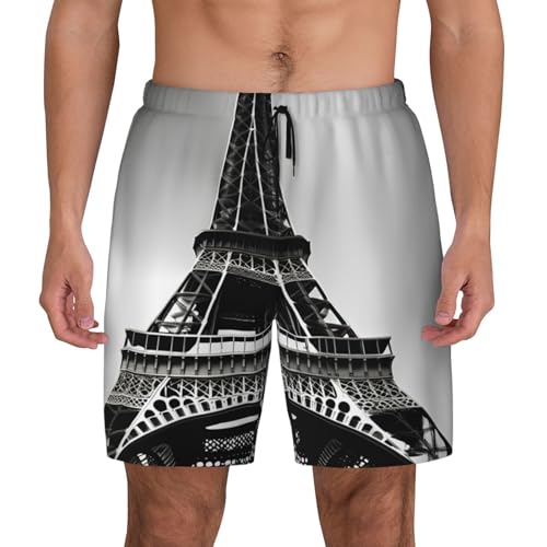 Maillots de bain respirant et léger imprimé Tour Eiffel Paris noir
