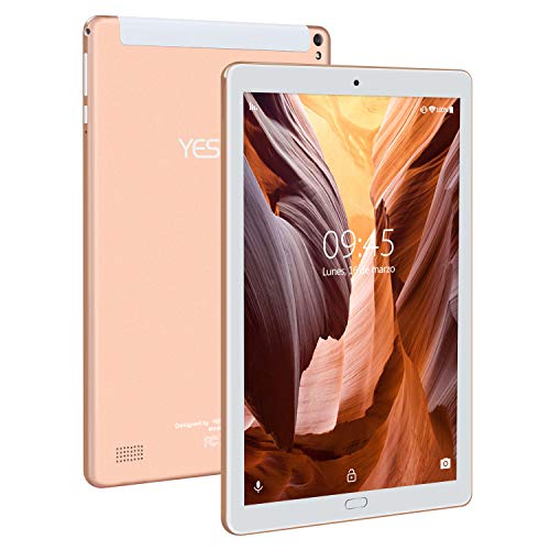 Tablet 10.1 Pulgadas YESTEL Android 8.1 Tablets con 3GB RAM & 32GB ROM y LTE Dual SIM Call, 5.0 MP + 8.0 MP HD la Cámara y 8000mAH-Dorado