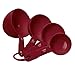 KitchenAid Plastikowe miarki, zestaw 4 sztuk, czerwone