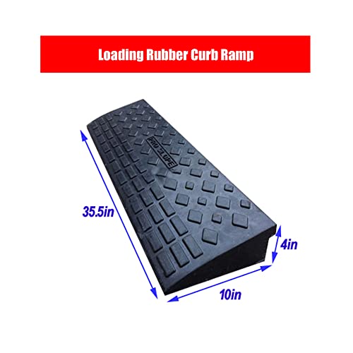 LGXEnzhuo Loading Rubber Curb Ramp Step Pad Slope Pad Uphill Threshold Triangle Pad Car Climbing Pad Rubber Road Ramp 35.5 * 10 * 3.7inch