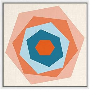SIGNWIN Framed Canvas Wall Art Biege, Pink, Orange,...