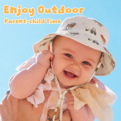 Image of Muslin Baby Sun Hat Sun Protection Baby Toddler Bucket Hats for Boys Girls