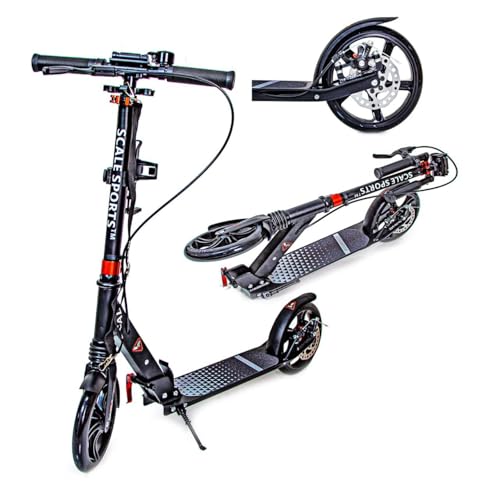 Scale Sports Folding Kick Scooter with Wing and Disc Handbrakes