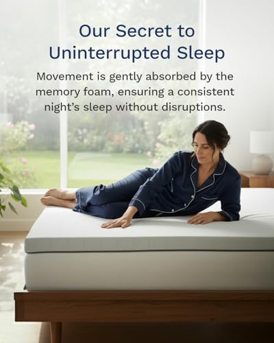 Image of ViscoSoft Dusk 2-Inch Memory Foam Mattress Topper - Twin XL Mattress Topper, Washable Cover, Cooling & Back Pain Relief, CertiPUR-US Performance Tested and Certified Foam