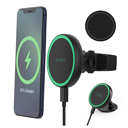 15W avec Support de Chargeur de Voiture sans Fil magnétique Compatible avec Le Chargeur Magsafe Voiture, pour iPhone 13/12 Pro Max Mini, Chargeur sans Fil Magnétique pour Voiture