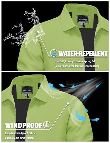 Image of TACVASEN Mens Lightweight Windbreaker Full Zip Up Laydown Collar Jackets Light Casual Coat with Zip Pockets
