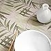 Covers For The Home Deluxe Elastic Edged Flannel Backed Vinyl Fitted Table Cover - Fern Pattern - Large Round Oblong Oval - Fits Tables up to 45