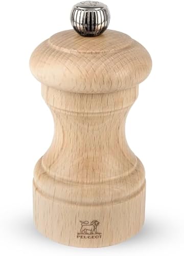 Peugeot - Molinillo de sal manual Bistro - Molinillo ajustable clásico - Madera de haya, natural
