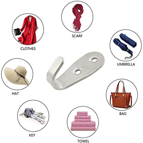 Ulifestar 14156314 Bathroom Towel Hooks,Heavy Duty Wall Mounted Hooks, Stainless Steel Utility Hooks For Bath Towels Robes Coats Clothes Keys Organizer,8 Pack thumb #6
