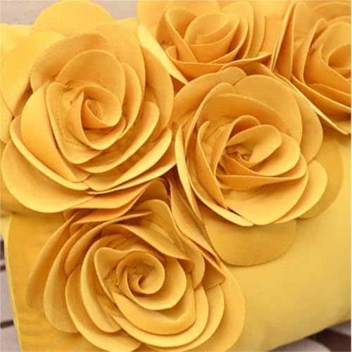 Housse de coussin roses 3D velours pour raviver un canapé terne et sans relief - 7