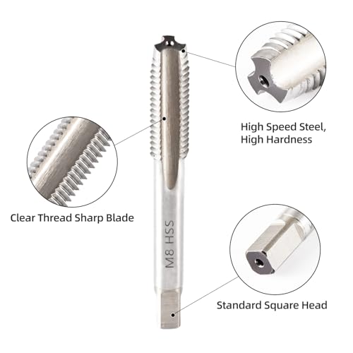 Image of M8 x 1.25 Metric Thread Tap and Die Set, M8 x 1.25mm High-speed Steel Machine Tap Die Set Right Hand