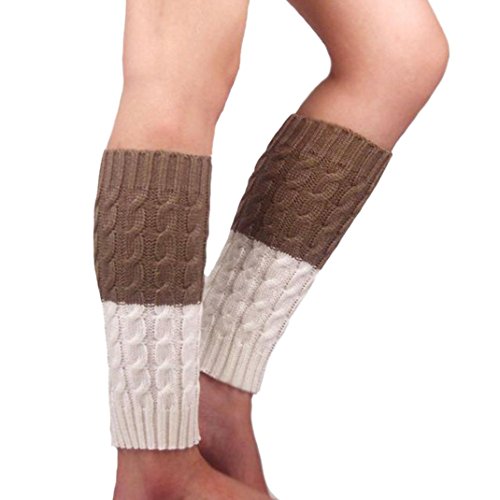 Coromose 2015 Women Leg Warmer Knit Boot Socks Topper Cuff (Khaki)