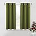 NICETOWN Bedroom Curtain Panels Blackout Draperies, Thermal Insulated Solid Grommet Blackout Curtains/Drapes (One Pair,42 by 45-Inch,Olive Green)