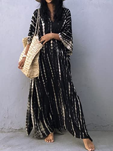 Image of Kaftan Dresses for Women Plus Size Summer Beach Dress with Print and Swim Cover Ups