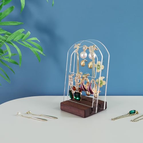 KOLYMAX Acrylic Earring Holder Stand, Stud Earrings Organizer, Large Capaceing Tabletop Earring Jewelry Easel Display, Earring Jewelry Holder Organizer for Home and Store