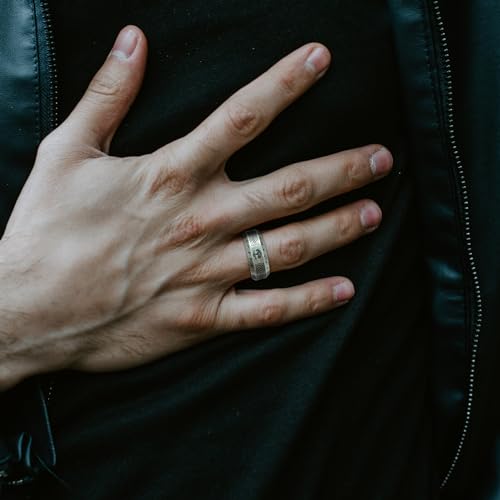 Vintage Celtic Knot Band Rings for Men,Stainless Steel Norse Viking Tree of life Rings, Size 7-132