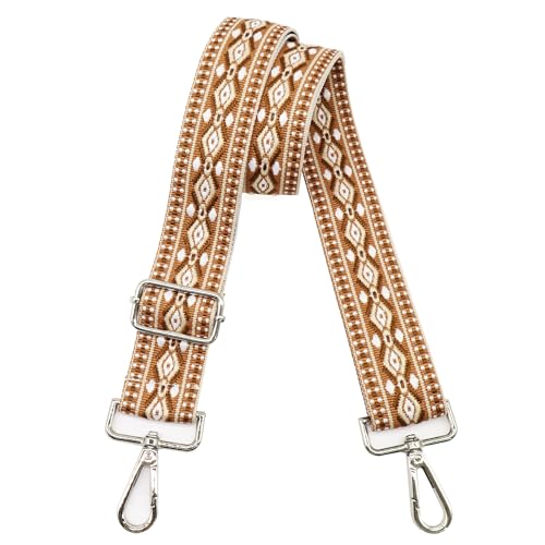 Image of LEMEDE Purse Strap Adjustable Replacement Crossbody Bag Straps Retro Jacquard Embroidery Shoulder Straps for Shoulder Bag