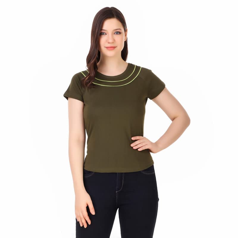 Women Tops Half Sleeves Tops for Women and Girls Round Neck Regular Fit Top Cotton Tops T-Shirt-picture-32