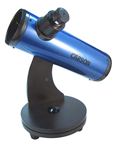 Telescópio refletor CARSON SkySeeker com Lente de 76mm e Zoom de 15 a 37.5x, azul, pequeno