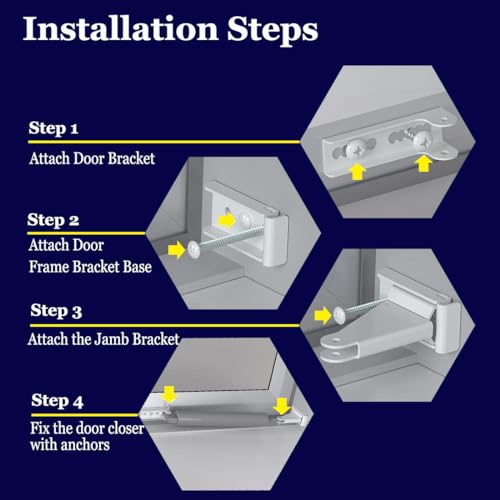 1 Sets Storm Door Closer Bracket,Screen Door Closer Kits for Andersen/Pella/Emco/Larson,Includes Pins, Brackets and Mounting Screws(1)