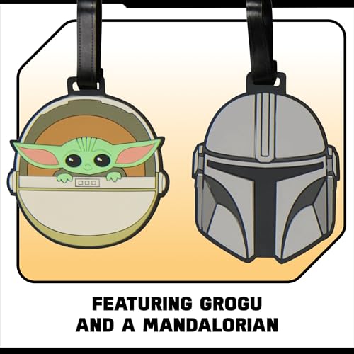 FUL Star Wars The Mandalorian 2-Piece Suitcase ID Tag Set with Adjustable Straps, Grogu and Mando, Multi, One Size3