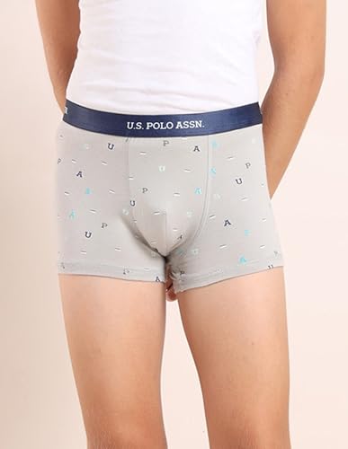 Image of U.S. Polo ASSN. Boy's EKT07 Mid Rise Cotton Spandex Underwear Trunks - Pack of 5