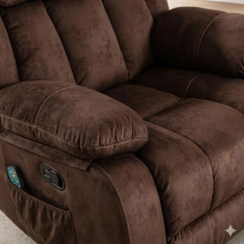 Image of Amazon Brand - Solimo Stark | Single Seater Sofa Recliner | Manual Recliner (Velvet Brown) | 1 Year Warranty