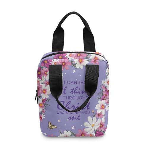 Dolyues Large Daisy Proverbs Bible Case - Zippered Church Bag for Women | Rainbow Bible Cover & Christian Religious Gifts | Durable and Stylish2