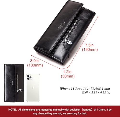 Spacious & Functional Long Style Wallet Bifold Clutch RFID Blocking Large Capacity Card Organizer Card Holder Cowhide Coin Purses for Women Clutch Purse2