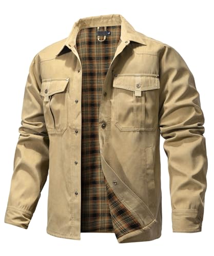 Image of HYPESTFIT Men's Plaid Flannel Lined Shirt Jackets