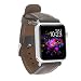 Produktbild Lederbuxe Mailand Armband aus Leder für Apple Watch Series 4 3 2 1 38 40 mm Adapter Silber Lederarmband Dunkelbraun
