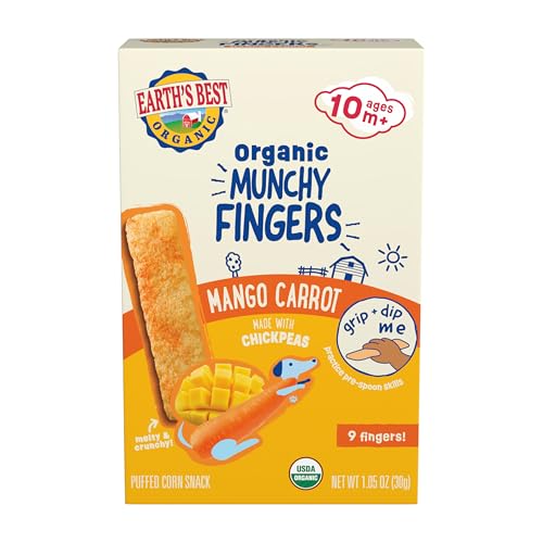 Earths Best Munchy Fingers Mango Carrot 1 Oz (Pack of 4)