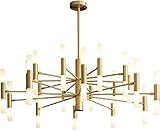 ZAANU Lounge Bar Café Club,Lámpara de araña nórdica Totalmente de Cobre,Iluminación Colgante Molecular,Lámpara de Techo Elegante de araña,Ambiente Totalmente de Cobre Lámpara de araña gr