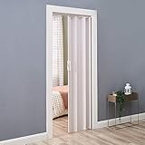 Plastic Foldable Sliding Door, Internal Folding Door Panel with Handle, Space Saving Room Divider (White, Thickness 6mm)