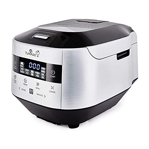 Yum Asia Bamboo Rice Cooker with Induction Heating (IH) and Ceramic Bowl (YUM-IH15) 7 Rice Cooking Functions, 4 Multicooker Functions, Motouch LED Display (1.5 Litre) 220-240V UK (Silver and Black) Cover