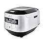 Yum Asia Bamboo Cuiseur à riz avec chauffage à induction (IH) et bol en céramique, 7 fonctions de cuisson au riz, 4 fonctions multicuiseurs, écran LED Motouch – 220-240V EU (Argent métallique)
