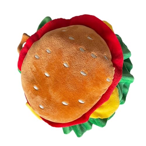 NEREIDS NET Burger-Shaped Pet Hat Photography Props Funny Hamburg Shape Dogs Cats Headgear Costume Adjustable Headwear S