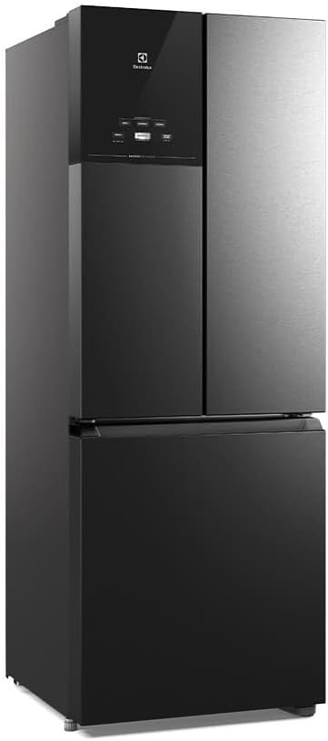 Geladeira Electrolux Frost Free Inverter 480L Efficient AutoSense 3 Portas Black Inox Look (IM7B) 220V