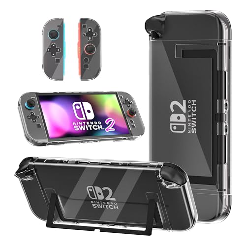 Image of [Optimized Version] GLDRAM Clear Case Compatible with Nintendo Switch 2 (2025), Dockable PC Protective Case + PC Detachable Joycon Cover, Hardshell Shock & Scratch Protector Skin Accessories - Crystal