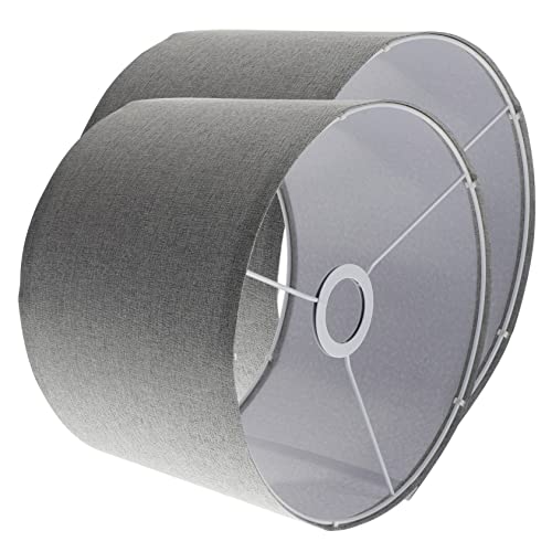 OSALADI 2 Stücke Kronleuchter Hardback Lampe Spinne Ersatz Kronleuchter Zylinder Trommel Für Übergang Abdeckung Schatten Schattierungen Einfaches Schlafzimmer Licht Tuch Leben Grau Leinen Cover